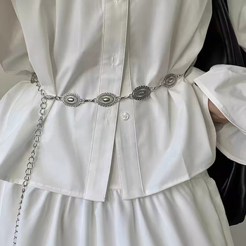Metalni pojas- lanac za struk – Hip-hop stil, duljina 100 cm, širina <2 cm, dvostruke kružne petlje