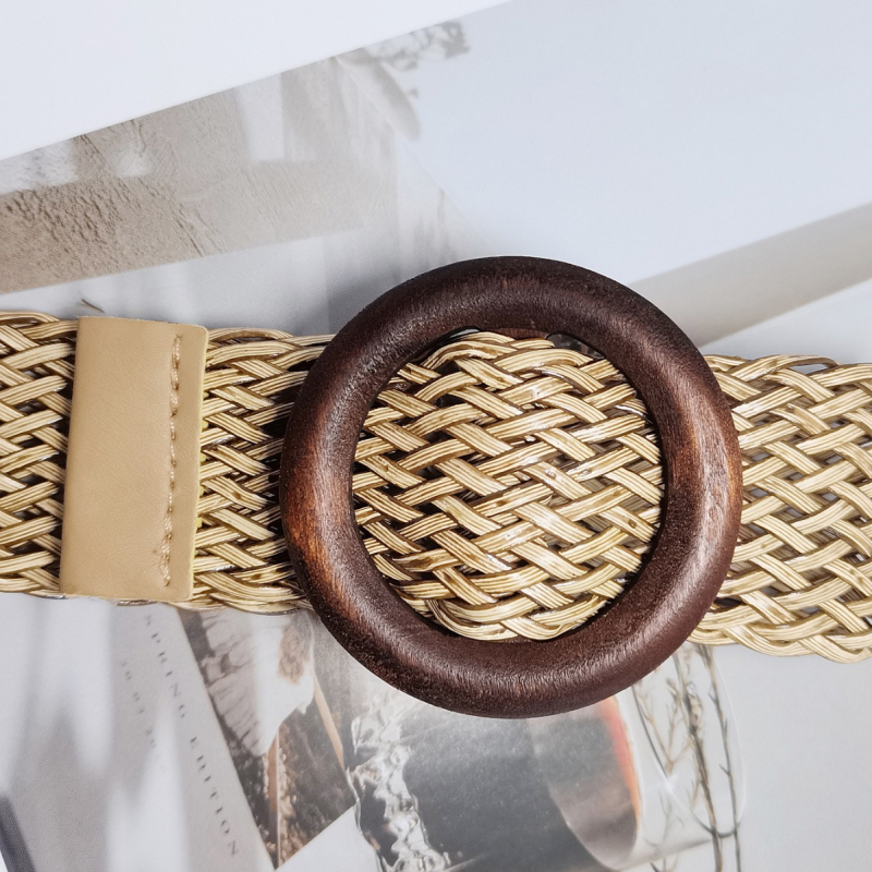 Ženski pleteni kaiš s kopčom na pin, materijal pamuk i lan, širina 2-4 cm, svjež i sladak stil