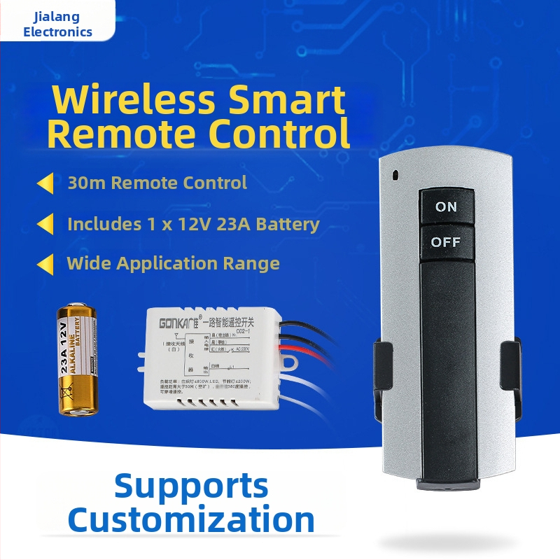 Gonka Guangjia 1-cestný bezdrôtový ovládací vypínač, klasický jednoduchý kompaktný dizajn, prevádzková teplota do 85°C, vhodný pre osvetlenie rôznych typov, výstavné siene a uličky; materiálové číslo JL-C02-1 road
