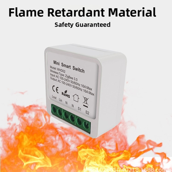 Yaneng Inteligentný WiFi spínač, 100–240 V AC, rozteč montážnych otvorov 20 mm, panel z flame retardant PC, kontakty z fosforovej meďe, elektrická životnosť ≥10 000 cyklov