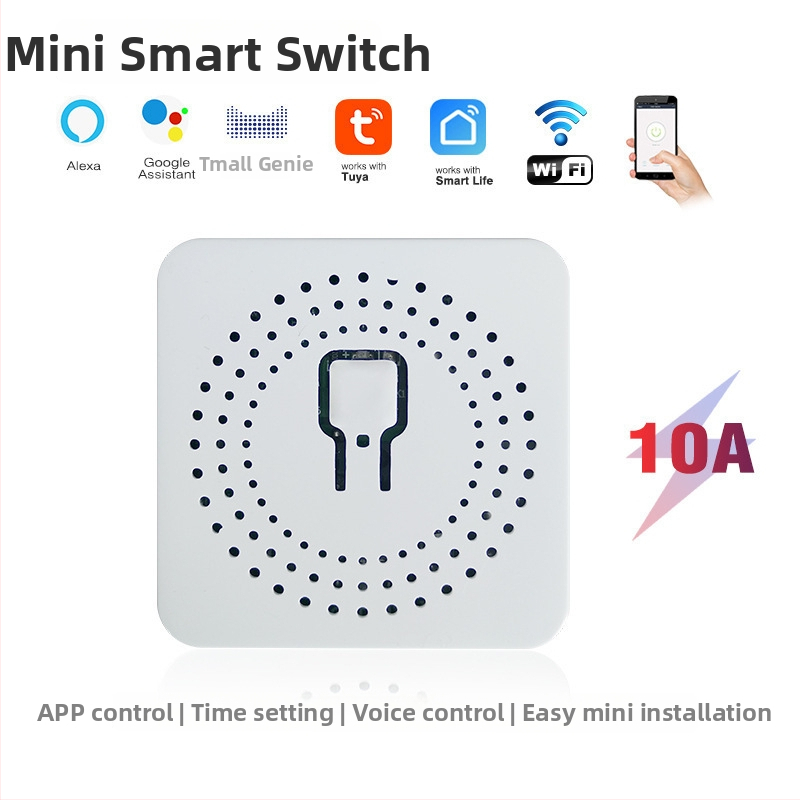 Yaneng Inteligentný WiFi spínač, 100–240 V AC, rozteč montážnych otvorov 20 mm, panel z flame retardant PC, kontakty z fosforovej meďe, elektrická životnosť ≥10 000 cyklov