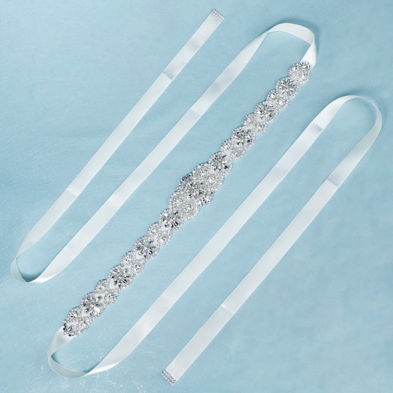 Vjenčani pojas za struk od tkanog pojasa, ručno izrađeni kristali i biseri, širina preko 4 cm, kopča: Gucker