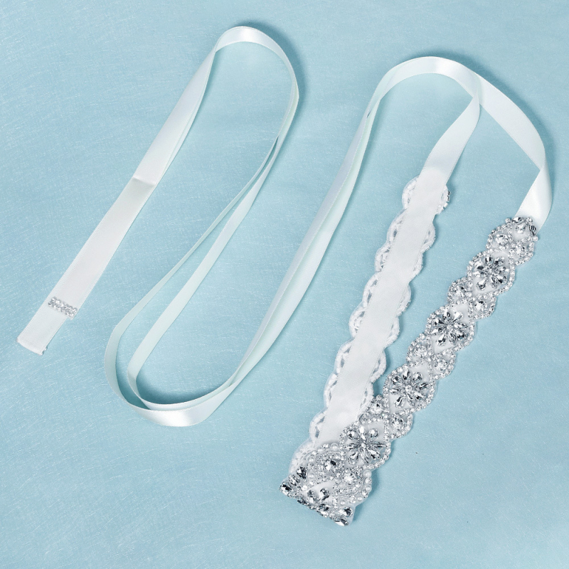 Vjenčani pojas za struk od tkanog pojasa, ručno izrađeni kristali i biseri, širina preko 4 cm, kopča: Gucker