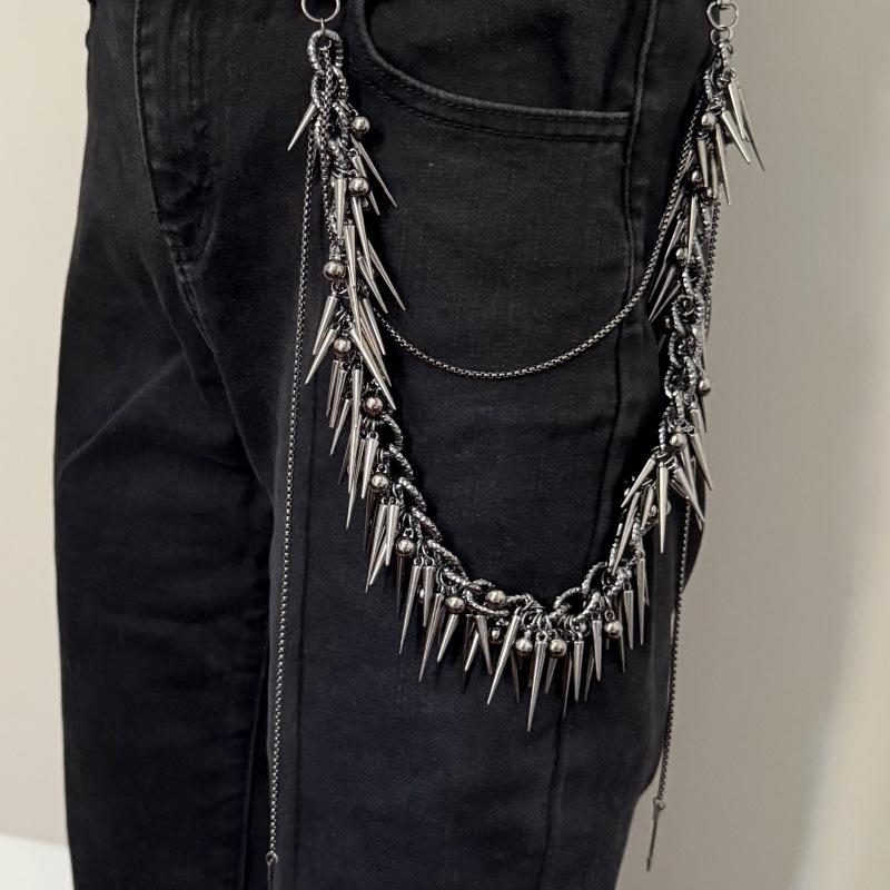 Lanac za struk – metal, unisex, dvostruke petlje za pojas, proljetno izdanje 2025