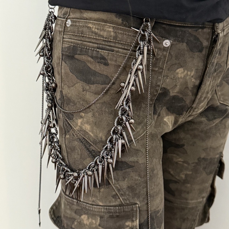 Lanac za struk – metal, unisex, dvostruke petlje za pojas, proljetno izdanje 2025
