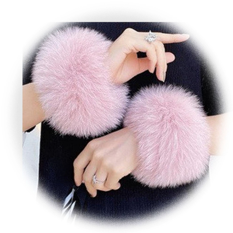 Manšeta od lisice za rukave i čizme – prava krzna, ženski zimski dodatak, jednobojni stil japansko-korejski
