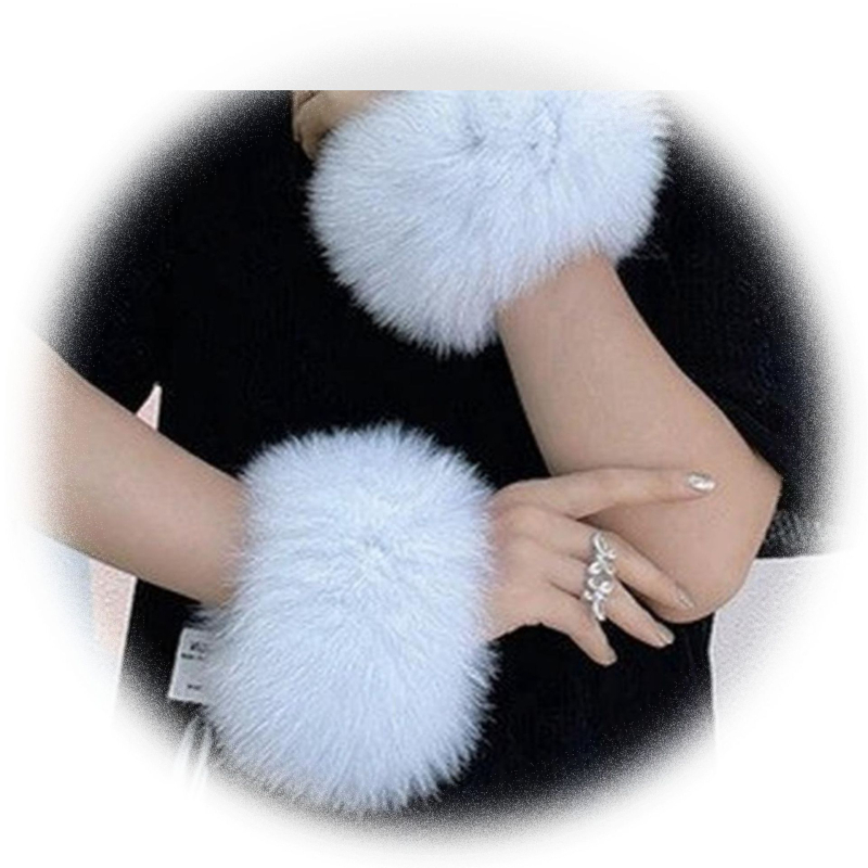 Manšeta od lisice za rukave i čizme – prava krzna, ženski zimski dodatak, jednobojni stil japansko-korejski