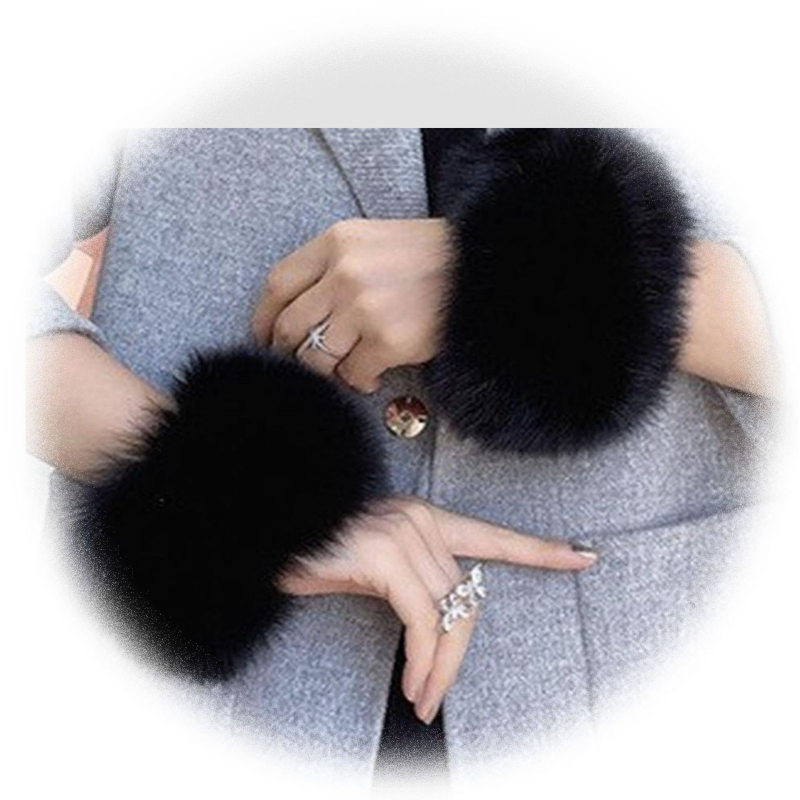 Manšeta od lisice za rukave i čizme – prava krzna, ženski zimski dodatak, jednobojni stil japansko-korejski