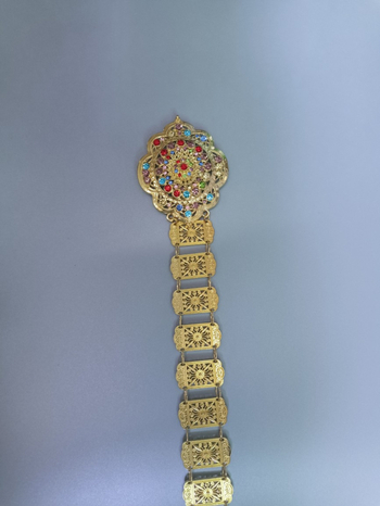 Thai-stílusú etnikus deréklánc délkeleti hatású befolyással — fémes szerkezet; vasból készült csat; kampóval záródó; elektroplátolás; márka Monolith