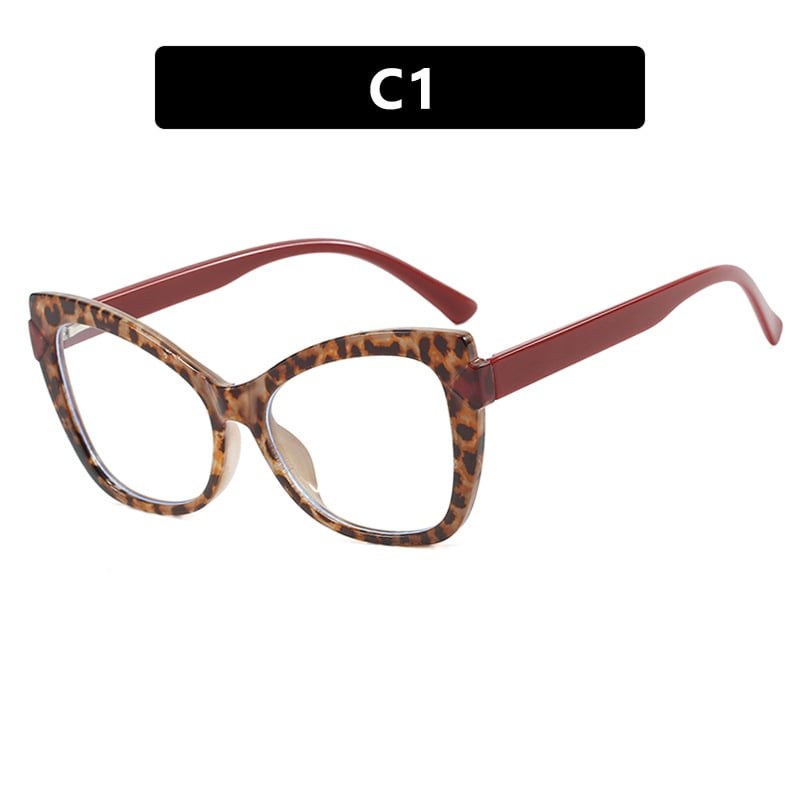 Ramă de ochelari Cat-eye cu blocuri de culoare, stil european și american, lentile de prescripție medicală, blocare a luminii albastre, ramă de ochelari fără machiaj, stil minimalist cu diverse culori
