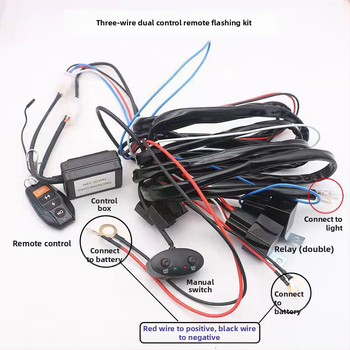 Lu Mingxin Bezdrôtový prepínač s kabelážou pre automobilové LED reflektory a pásy, 12–24V