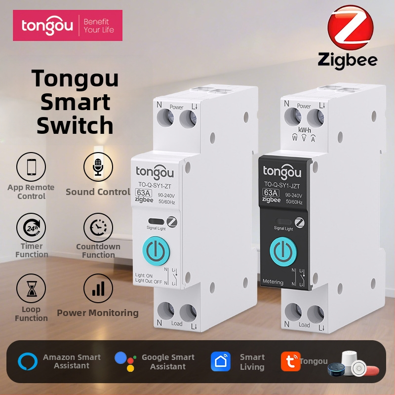 Inteligentný ZigBee Tuya domáci prepínač s bezdrôtovým diaľkovým ovládaním — Tongou, nízke napätie, mini istič, FCC