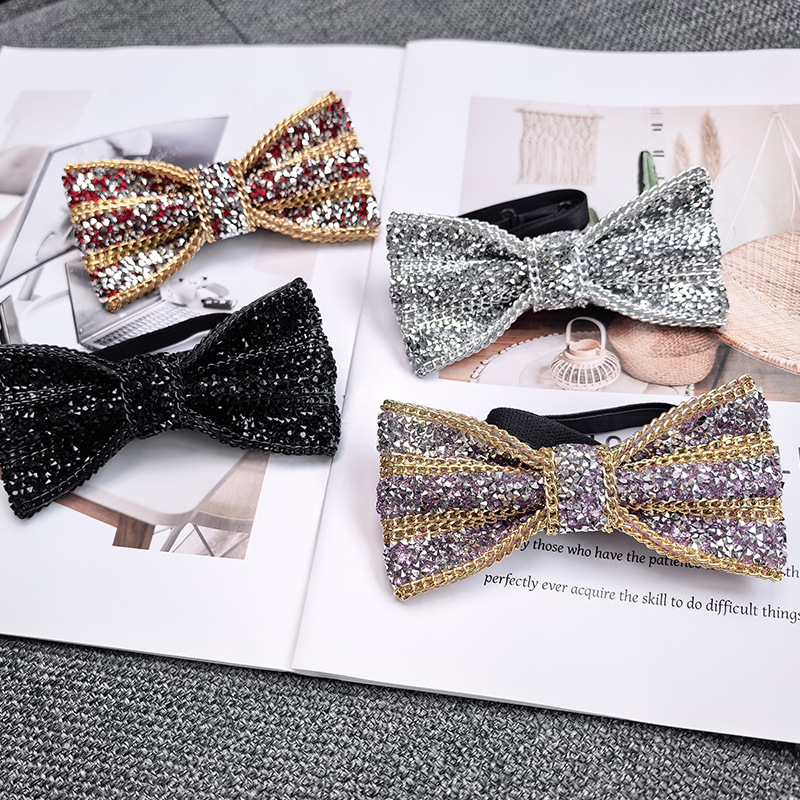 Muška elegantna leptir kravata – visokokvalitetan sjajan bow tie za bankete i pozornicu, podrijetlo Jiangsu, zima 2025