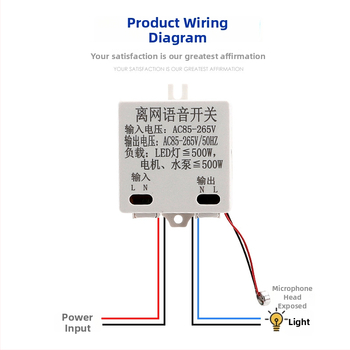 Offline prekidač s glasovnim upravljanjem za pametno kućno osvjetljenje — Glasovni naredbeni upravljač (bez Wi‑Fi), 220V AC, raspon 85–265V, 2.000.000 ciklusa, PE panel