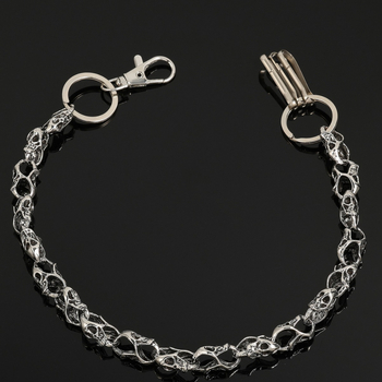Metalni pojasni lanac s motivima lubanje – unisex, odrasli, svestran stil, širina 3 cm