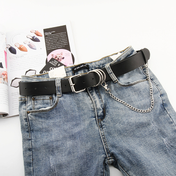 Punk stil lančani kaiš s metalnom kopčom, PU materijal, unisex modni dodatak, širina 2–4 cm