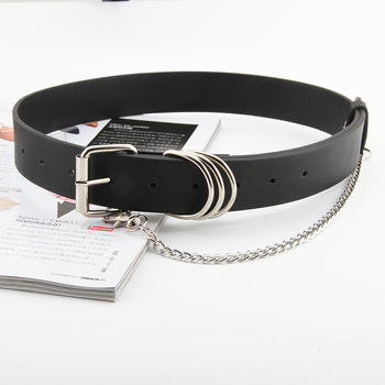Punk stil lančani kaiš s metalnom kopčom, PU materijal, unisex modni dodatak, širina 2–4 cm