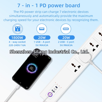 Smart univerzálny predlžovač s Wi‑Fi ovládaním, US/UK/EU zásuvky, 16A, 110–240V, 3500W