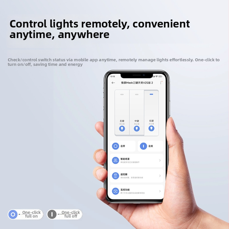 Smart panel vypínača s hlasovým ovládaním, bezdrôtové dvojité ovládanie, Bluetooth Mesh 2.0, diaľkové ovládanie cez mobilnú aplikáciu | Napätie: 110-240 V AC • Prúd: 10 A • Rozstup montážnych otvorov: 60 mm • Materiál panelu: sklo so strieborným vzhľadom