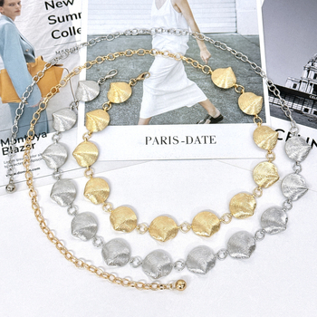 Lanț pentru talie din metal, în formă de scoică, pentru femei — design elegant, stil franțuzesc, accesoriu versatil pentru rochii, potrivit pentru toate sezoanele