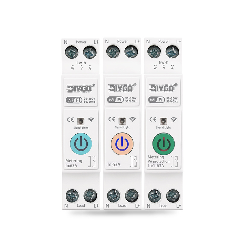 Intelligens áramkör-megszakító WiFi energia-mérővel, túl- és alacsony feszültség védelem, távoli vezérlés alkalmazással és időzítővel