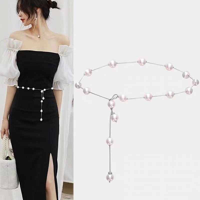 Korejskog stila kaiš za struk s biserima, tanki remen za ženske haljine, svestran modni dodatak