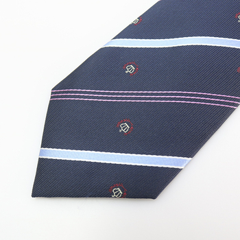 Mašna za ovratnik s cvijetom — unisex, umjetna koža, prugasti uzorak, podstava od poliestera