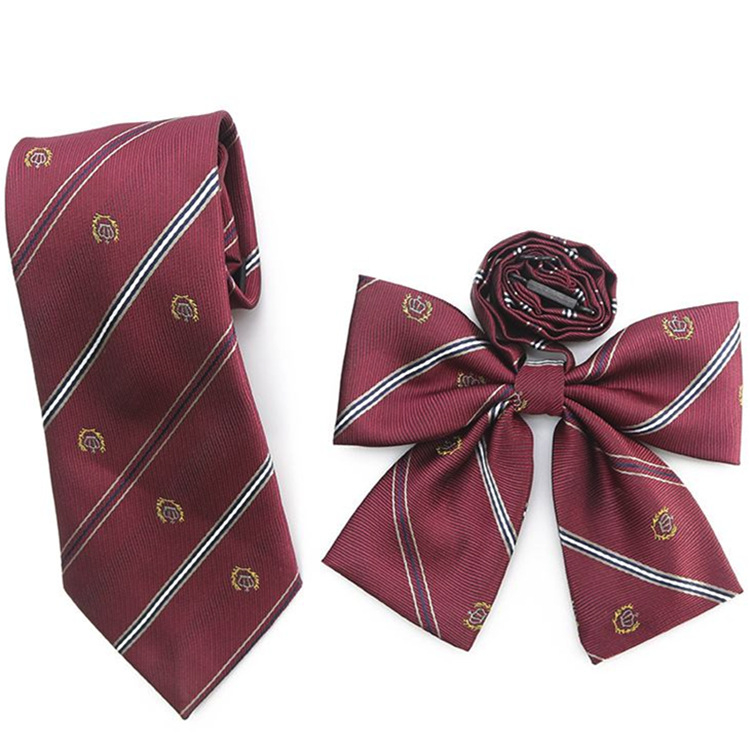 Mašna za ovratnik s cvijetom — unisex, umjetna koža, prugasti uzorak, podstava od poliestera