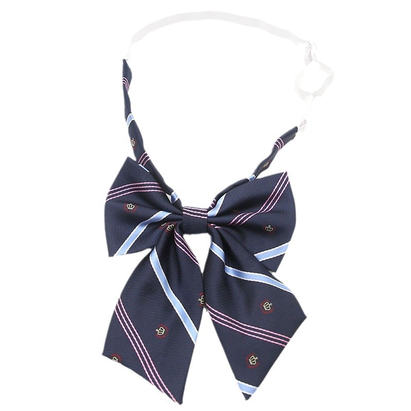 Mašna za ovratnik s cvijetom — unisex, umjetna koža, prugasti uzorak, podstava od poliestera