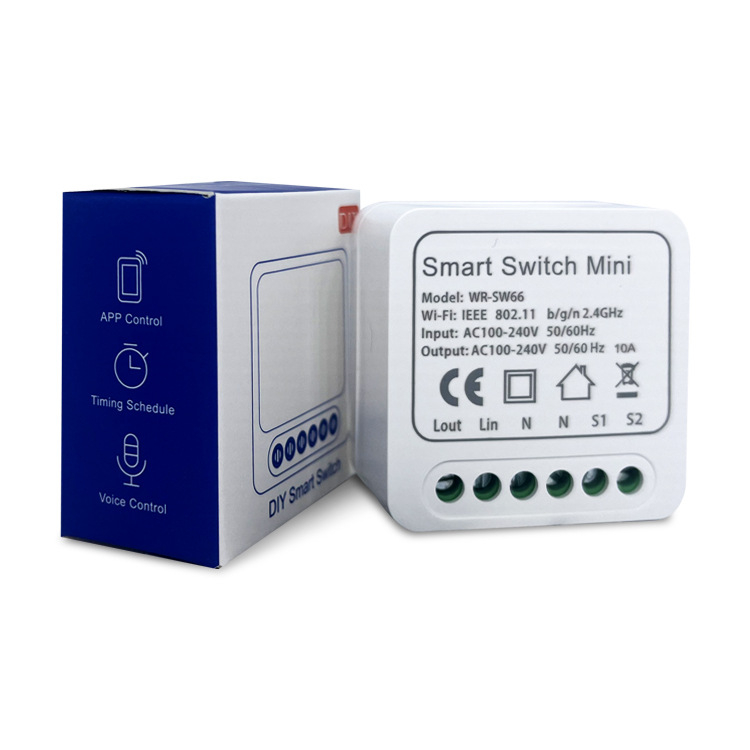 WiFi pametni prekidač 10A, 110-240V, Bez žica, Bežični daljinski upravljač, PC panel otporan na vatru