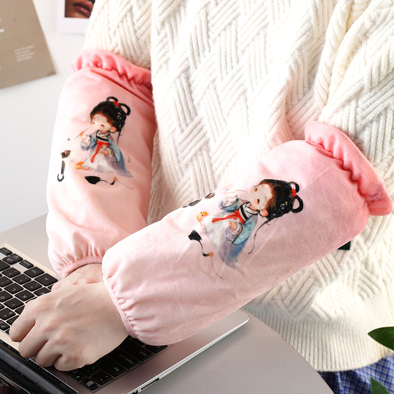 Originalni dizajn rukavice s baršunastim pre žene, cartoon motiv, anti-prljanje, originalni dizajn, pogodno za jesen-zimu-proljeće