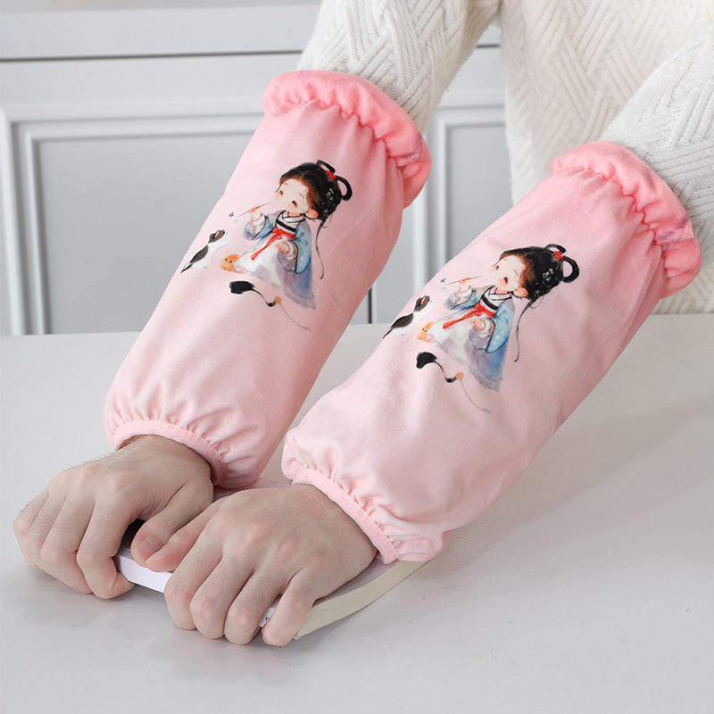 Originalni dizajn rukavice s baršunastim pre žene, cartoon motiv, anti-prljanje, originalni dizajn, pogodno za jesen-zimu-proljeće