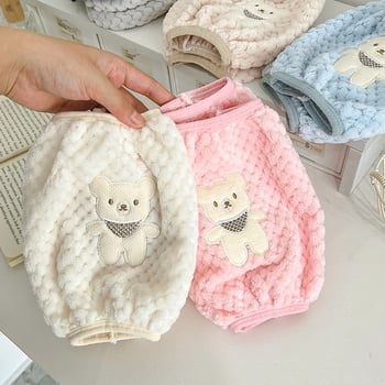 Manșete pluș anti-murdărie Bear pentru treburile casnice și birou – broderie cartoon pe fleece, unisex, iarnă/toamnă