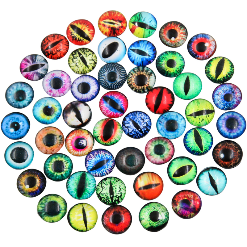 Staklene oči za lutke – 5 stilova, 50 parova, premazane smolom, crtani stil, od PULCHRITUDE