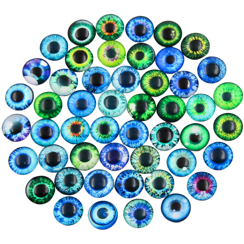 Staklene oči za lutke – 5 stilova, 50 parova, premazane smolom, crtani stil, od PULCHRITUDE