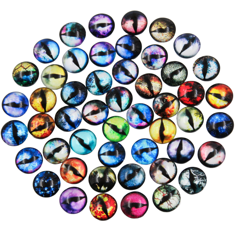 Staklene oči za lutke – 5 stilova, 50 parova, premazane smolom, crtani stil, od PULCHRITUDE