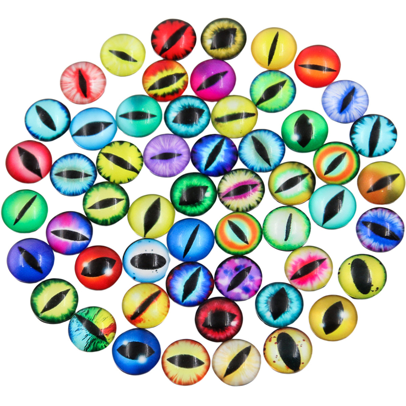 Staklene oči za lutke – 5 stilova, 50 parova, premazane smolom, crtani stil, od PULCHRITUDE