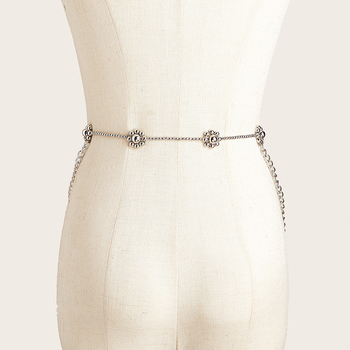 Metalni kaiš za struk haljine, željezna kopča, kuka zatvarač, denim stil, ručno šivane perlice