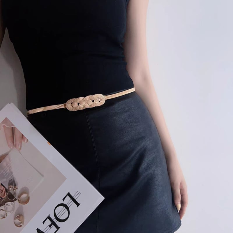 Curea talie din metal elastic cu lanț, cataramă din aliaj, lățime 2–4 cm, primăvara 2025, placare electrolitică