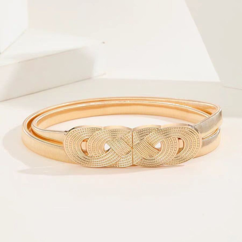 Curea talie din metal elastic cu lanț, cataramă din aliaj, lățime 2–4 cm, primăvara 2025, placare electrolitică