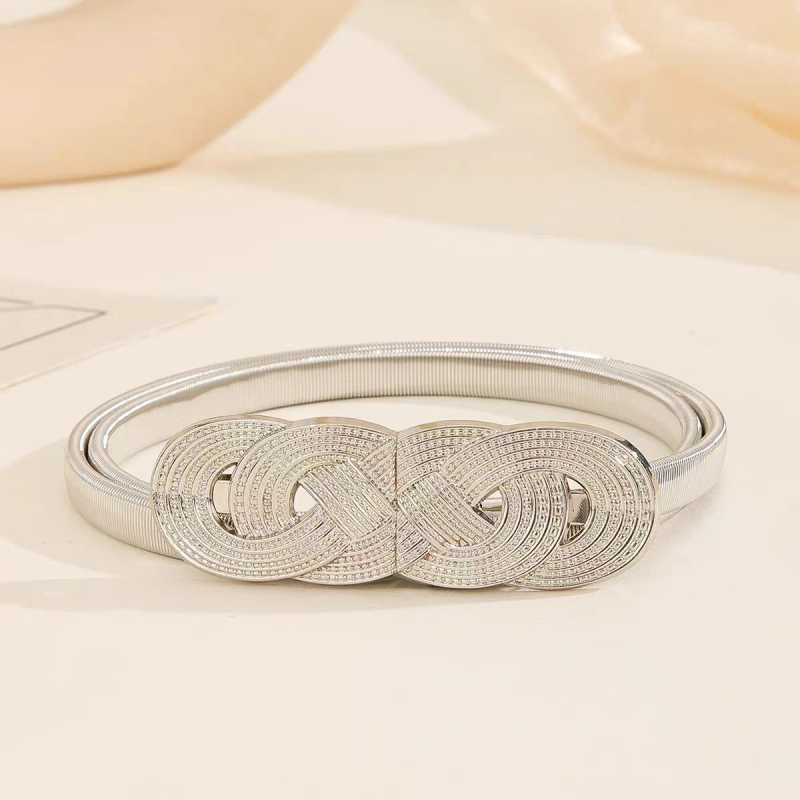 Curea talie din metal elastic cu lanț, cataramă din aliaj, lățime 2–4 cm, primăvara 2025, placare electrolitică