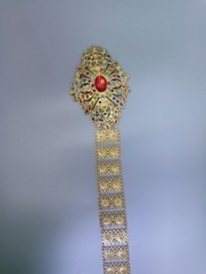 Thai etnički pojas-lanac, metalni materijal, kopča od legure, zatvarač kuka, širina > 4 cm, Monolith