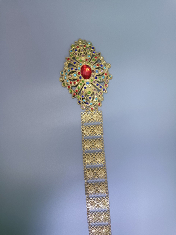 Thai etnički pojas-lanac, metalni materijal, kopča od legure, zatvarač kuka, širina > 4 cm, Monolith