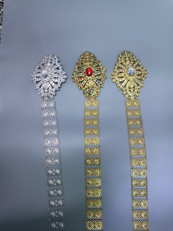 Thai etnički pojas-lanac, metalni materijal, kopča od legure, zatvarač kuka, širina > 4 cm, Monolith