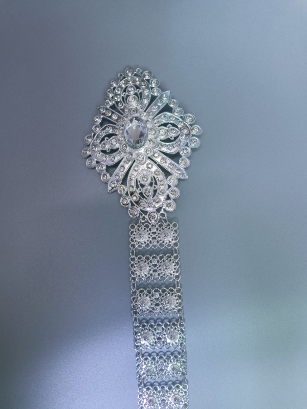 Thai etnički pojas-lanac, metalni materijal, kopča od legure, zatvarač kuka, širina > 4 cm, Monolith