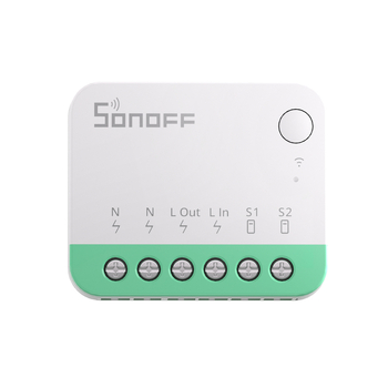 MINIR4M Matter WiFi Mini pametni prekidač, kompatibilan s HomeKit i Tuya, 100-240V AC, 10A, spajanje prilikom uključivanja