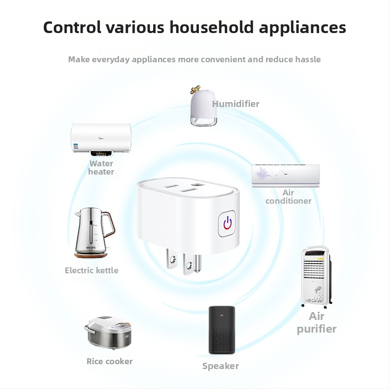 Graffiti WiFi mini inteligentná zásuvka 16A s meraním spotreby, diaľkové ovládanie cez Alexa, rozsah 110-240V