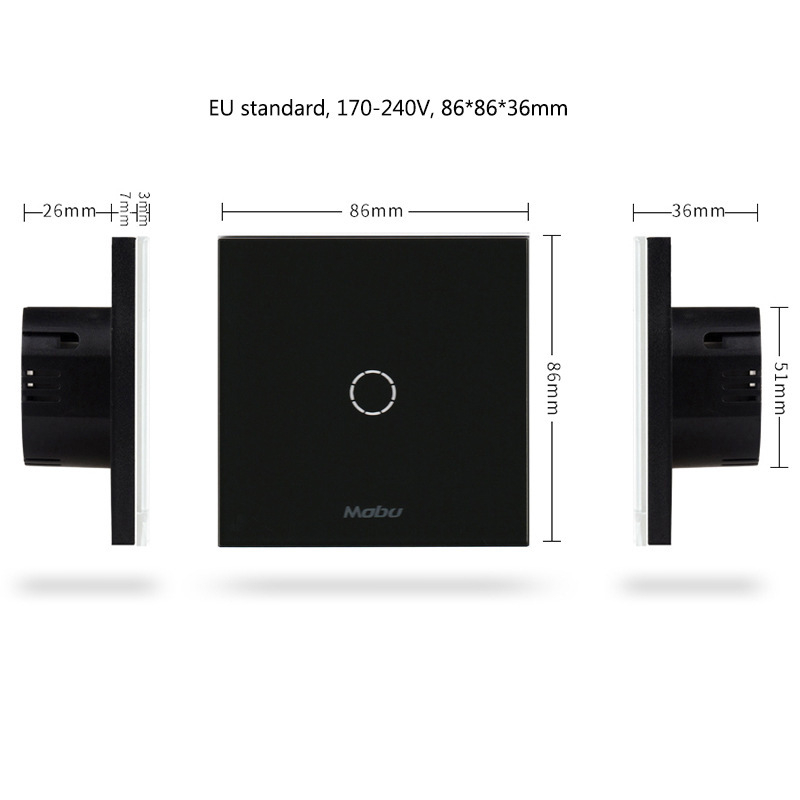 Επιτοίχιος διακόπτης αφής με ασύρματο τηλεχειριστήριο για έξυπνο σπίτι