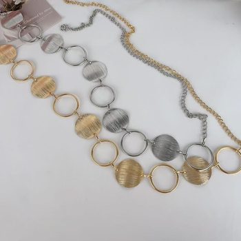 Metalni pojas za struk s geometrijskim prstenima i izrezanim dizajnom za žene – modni dodatak