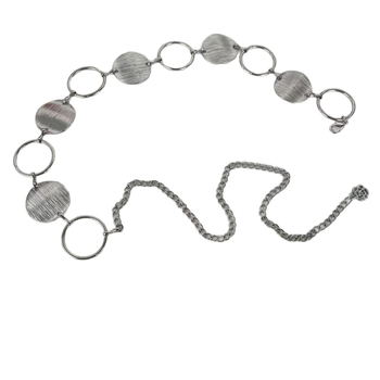 Metalni pojas za struk s geometrijskim prstenima i izrezanim dizajnom za žene – modni dodatak